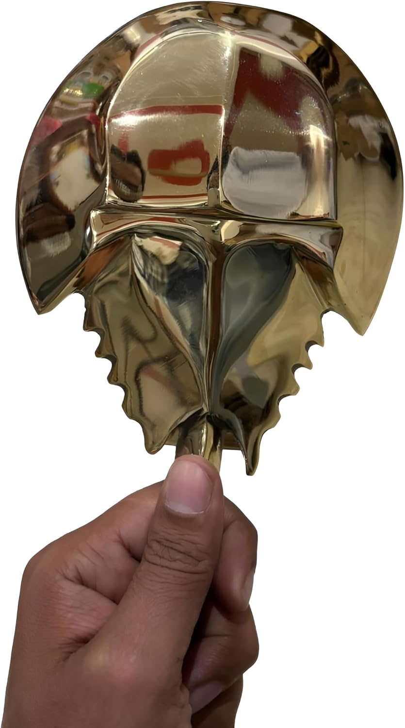 Handcrafted Maritime Horseshoe Crab Door Knocker – Solid Brass Nautical Décor for Front Doors, Cottages & Gifts