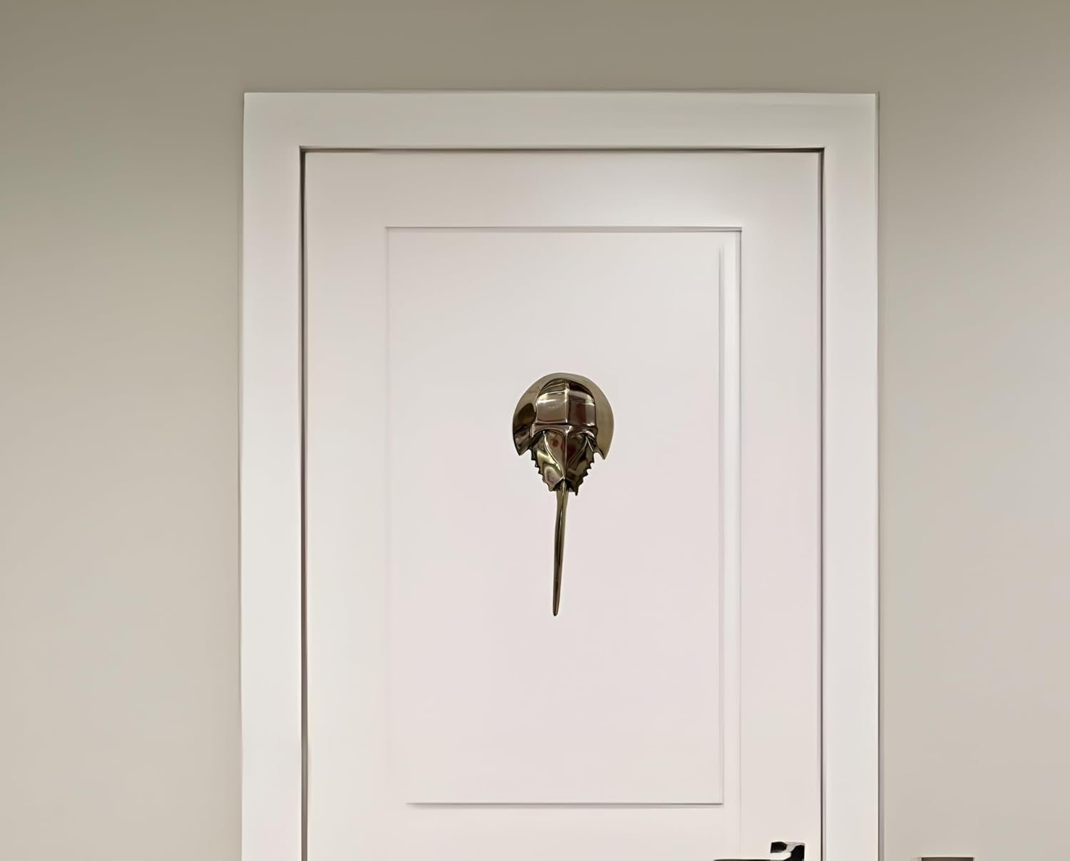 Handcrafted Maritime Horseshoe Crab Door Knocker – Solid Brass Nautical Décor for Front Doors, Cottages & Gifts