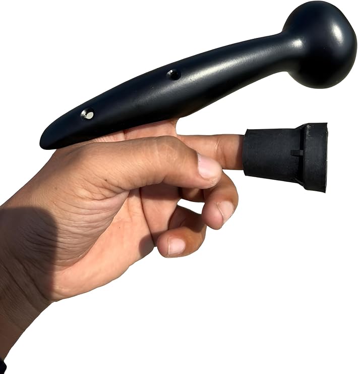 Hames Solid Brass Walking Stick Cane Handle Traditional 8" Long 3 Hole Model - Black Victorian Cane Accessory