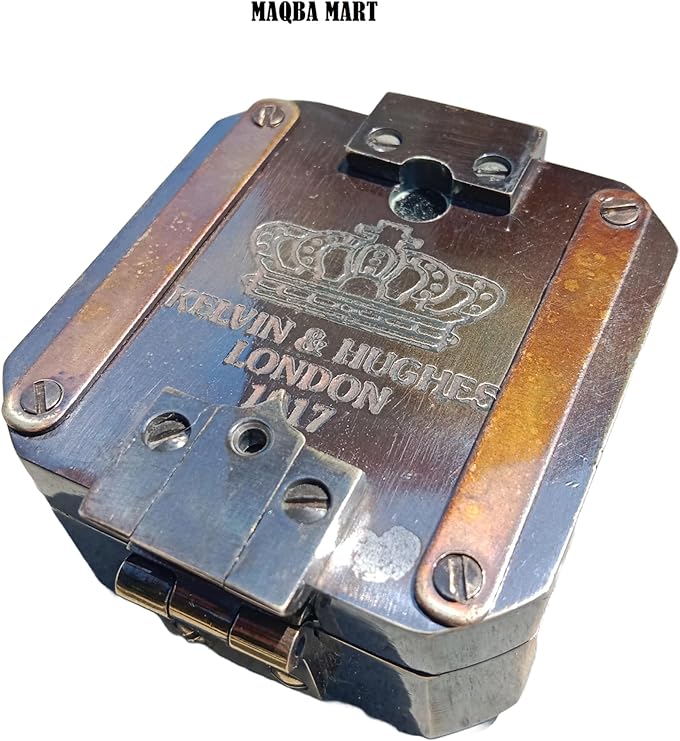 Kelvin & Hughes Natural Sine Brass Pocket Compass – Vintage Mining Compass & Outdoor Navigation Tool