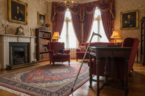 Aluminum Walking Stick Victorian Setting