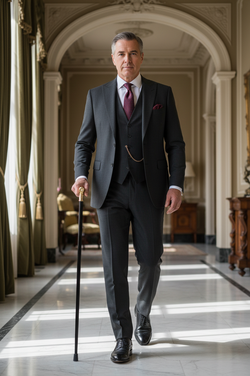 Derby Handle Cane Full-Body Elegant Use