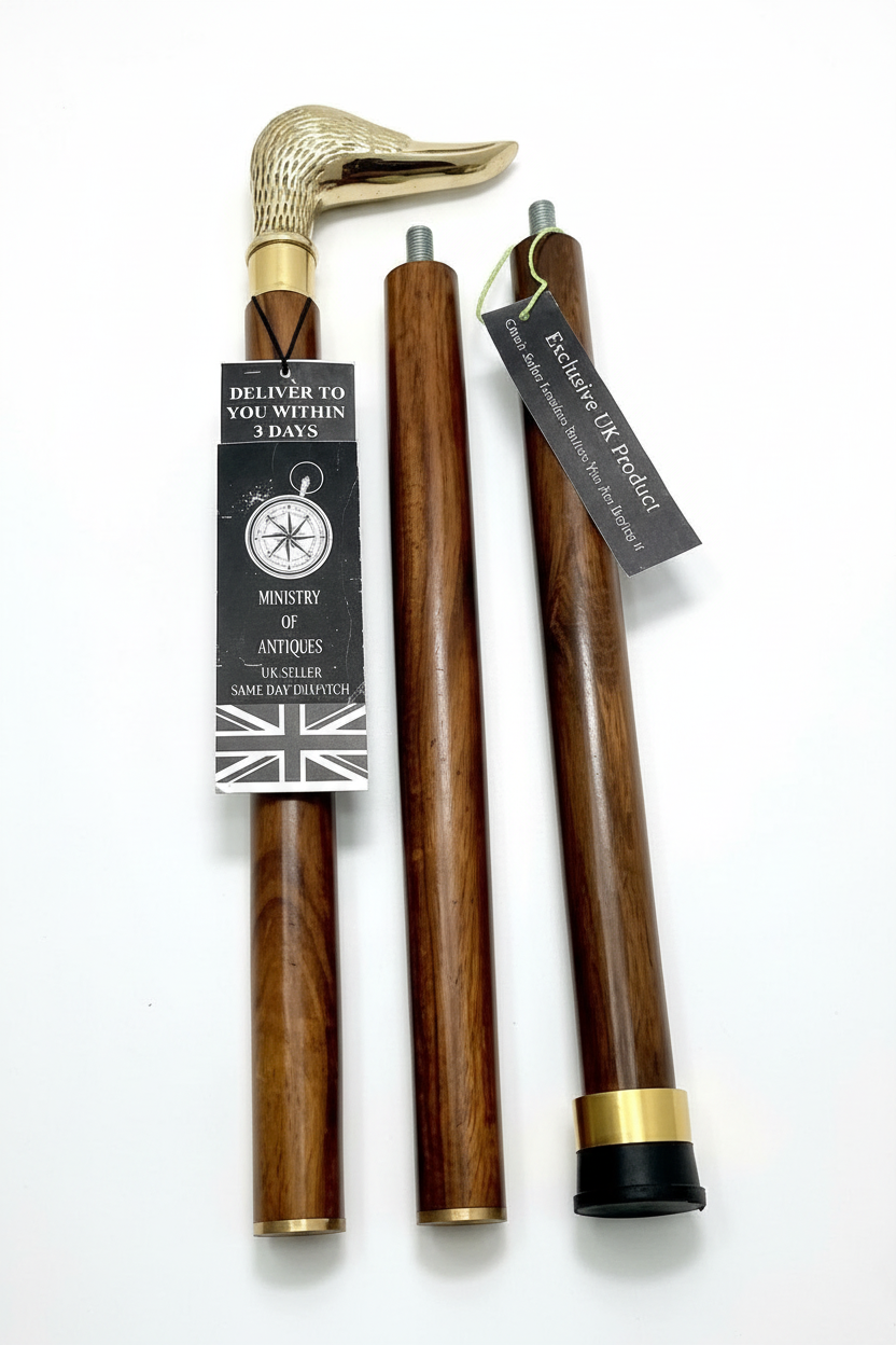 Duck Head Walking Stick White Background