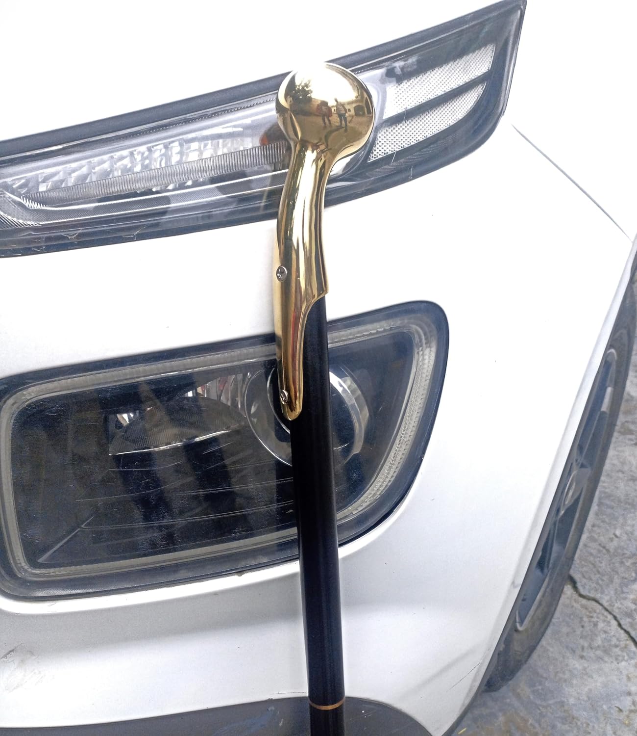 Gold Solid Brass Walking Stick Cane Handle 8 Inch Traditional Cane Accessory