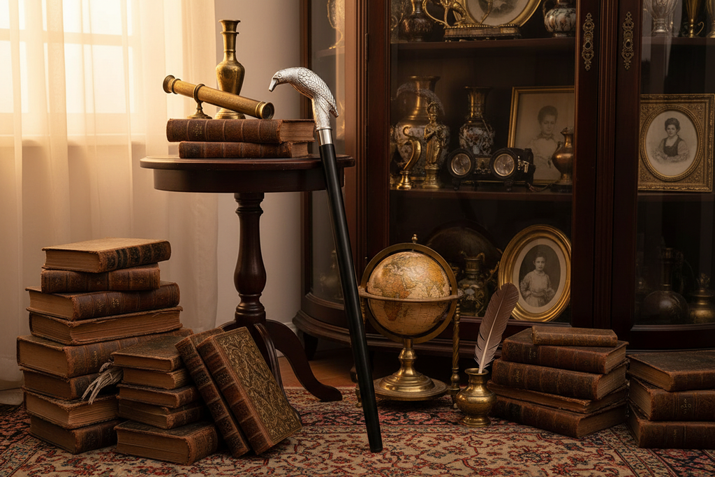 Parrot Walking Stick Victorian Setting