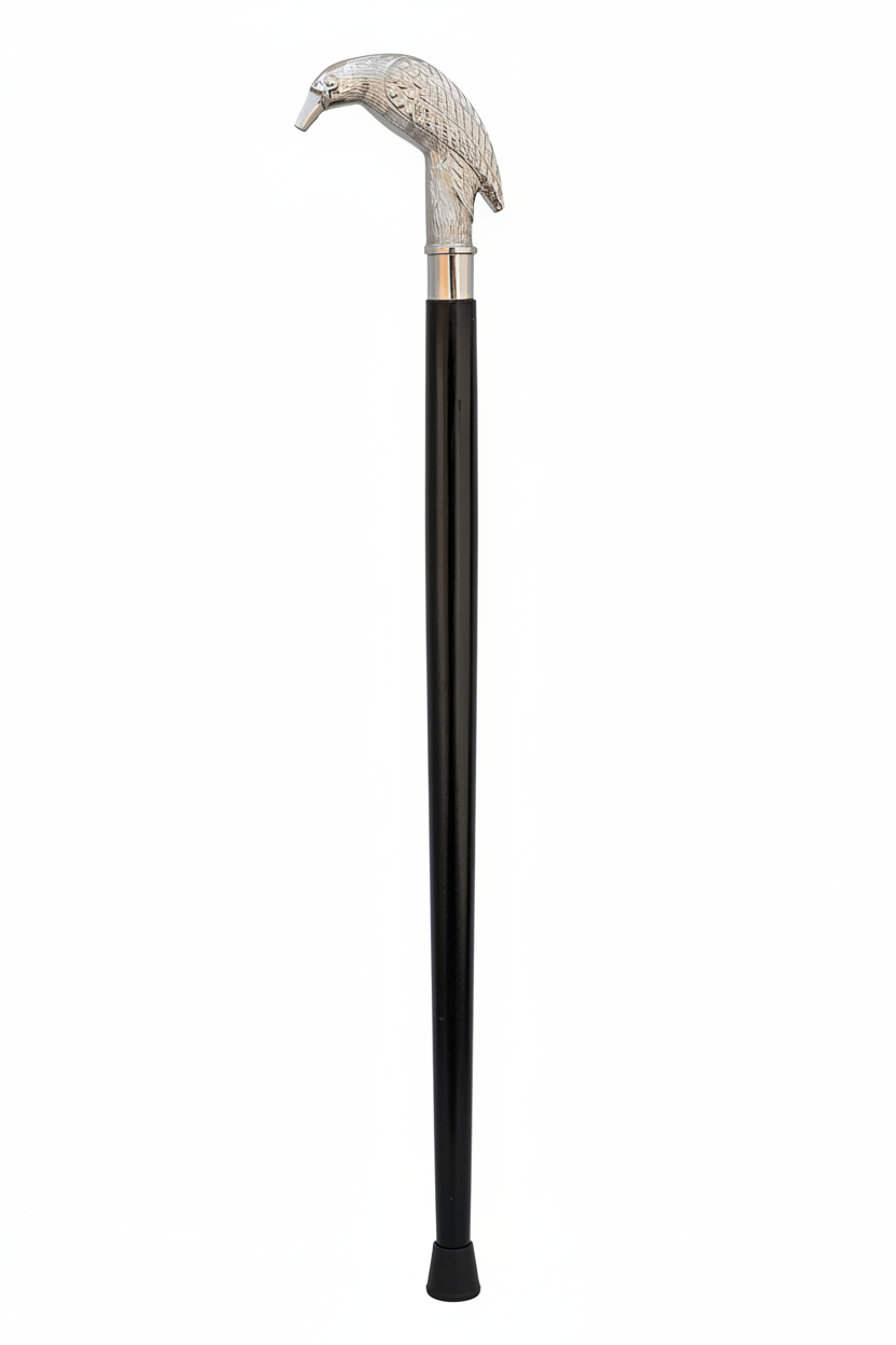 Parrot Walking Stick White Background Vertical