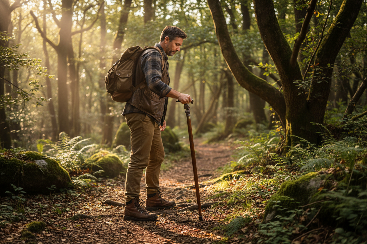 Raven Skull Walking Stick Outdoor Forest Use