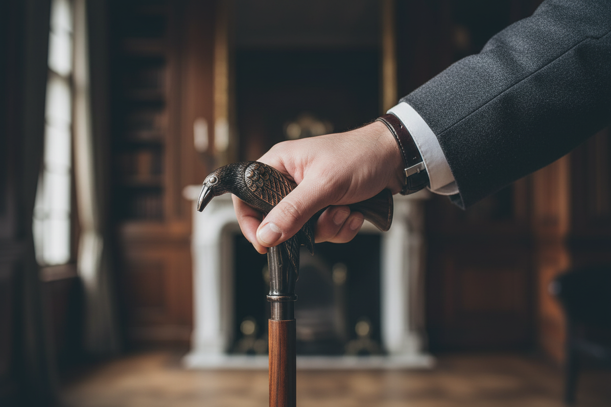 Raven Walking Cane Hand Holding Handle