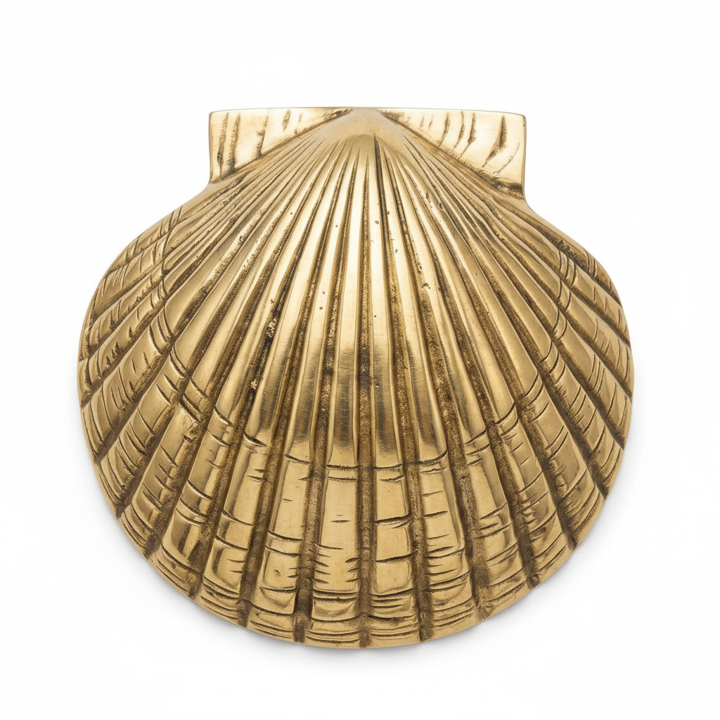 Scallop Shell Door Knocker White Background