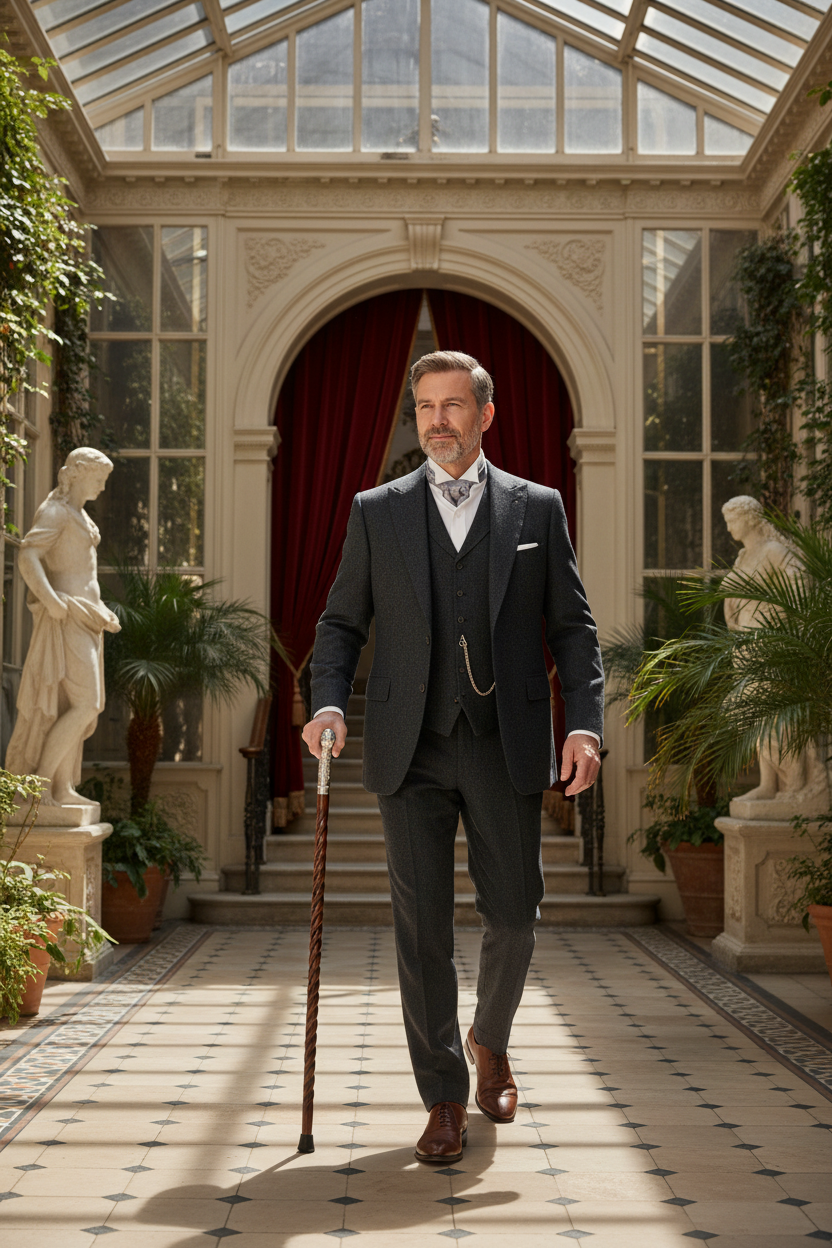 Silver Derby Walking Stick Full-Body Elegant Use