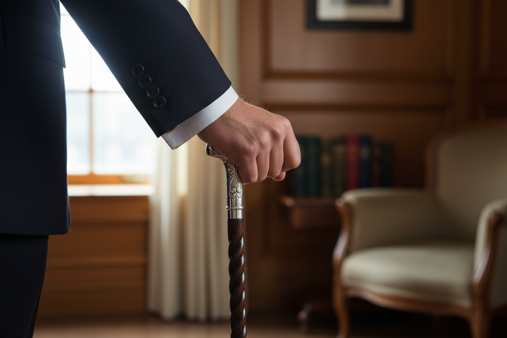 Silver Derby Walking Stick Hand Holding Handle