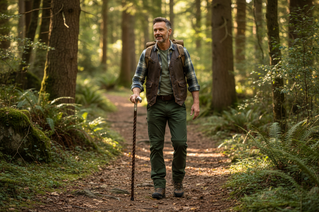 Silver Derby Walking Stick Outdoor Forest Use