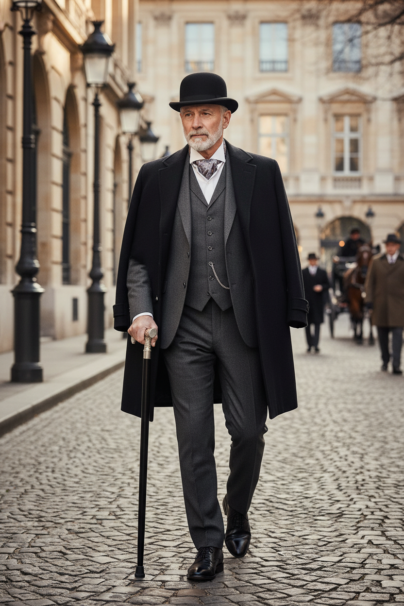 Silver Folding Cane Full-Body Elegant Use