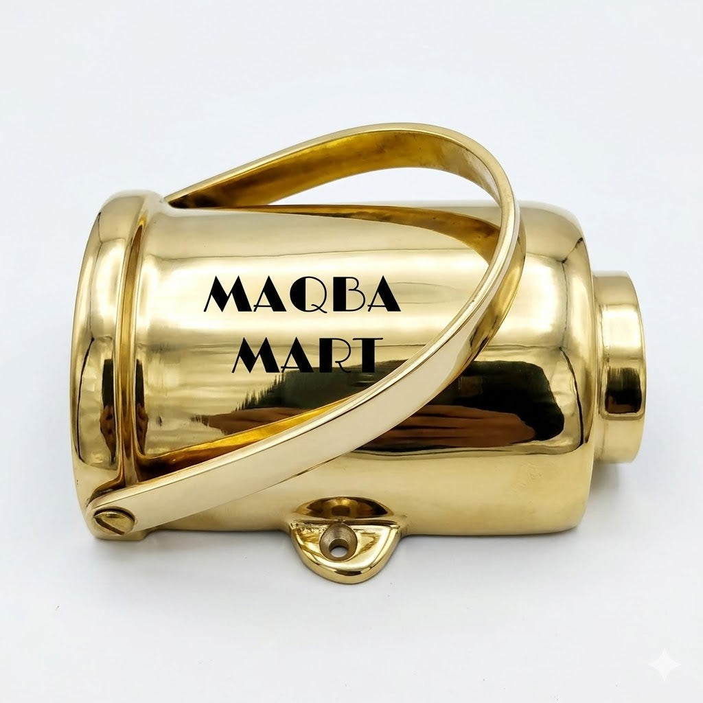 Heavy Brass Basket-Style Nautical Door Knocker, Vintage Inspired Home Decorative Accent for Front Doors Solid Maritime Design with Timeless Charm with Jute Gift Case