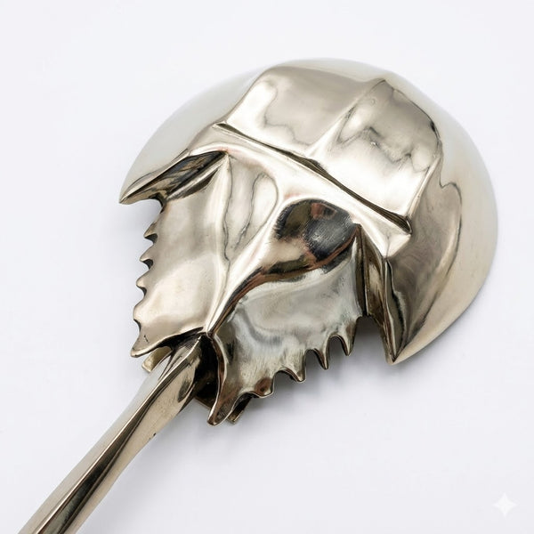 Handcrafted Maritime Horseshoe Crab Door Knocker – Solid Brass Nautical Décor for Front Doors, Cottages & Gifts